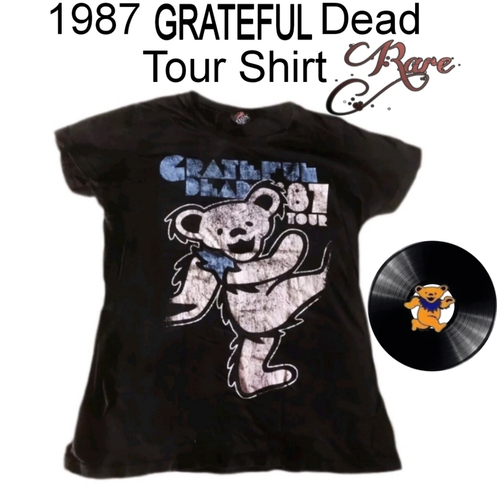RARE vintage 1987 Grateful Dead Band Zion Concert Tour w Bear Logo